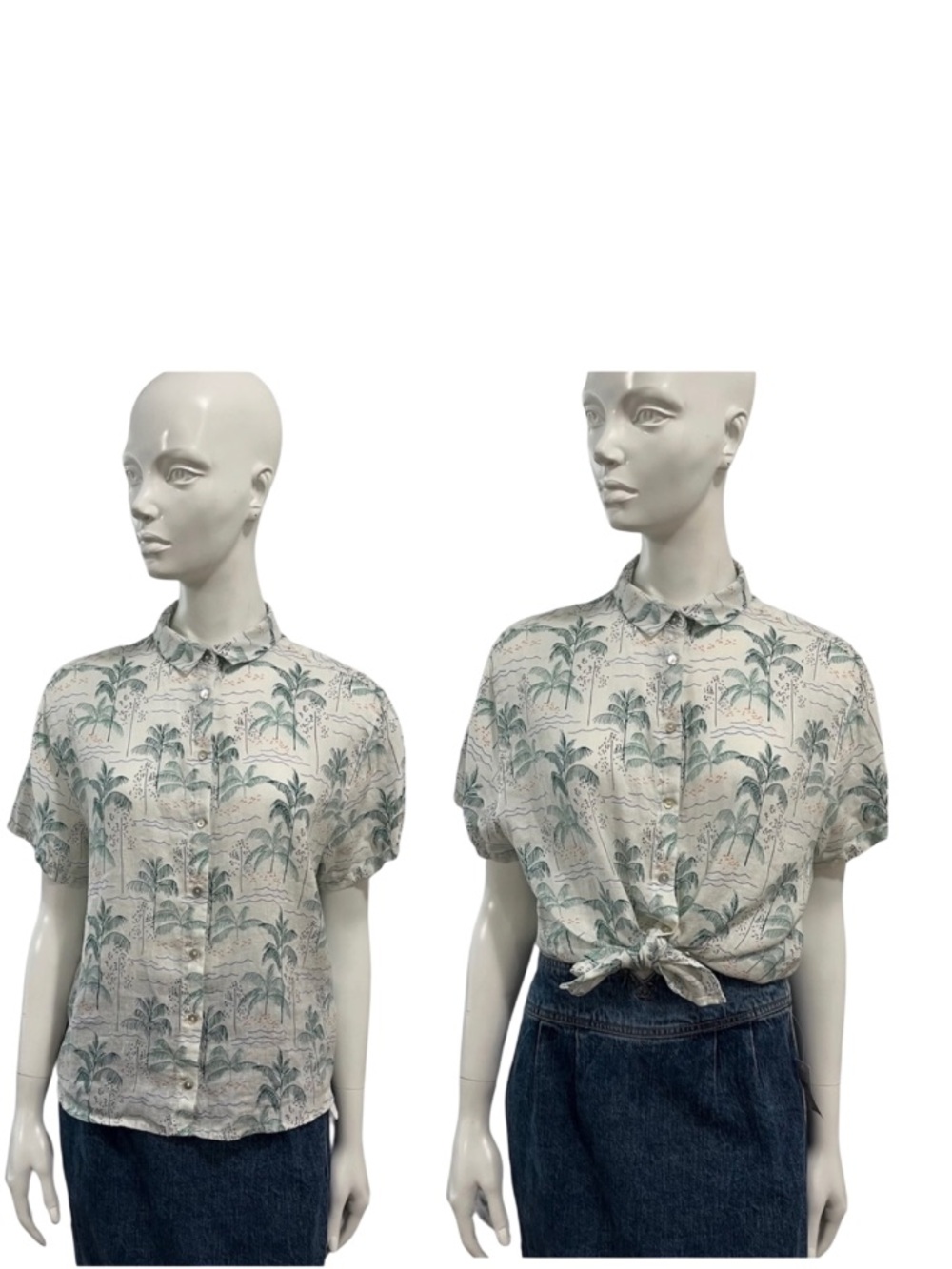 C&C Palm Tree Linen Button Down Shirt